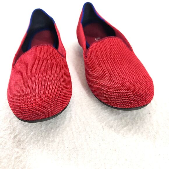 Rothy’s Red Knit Flats Slip-On Washable Shoes Eco-Friendly Size 6.5 Casual Chic - Picture 3 of 9